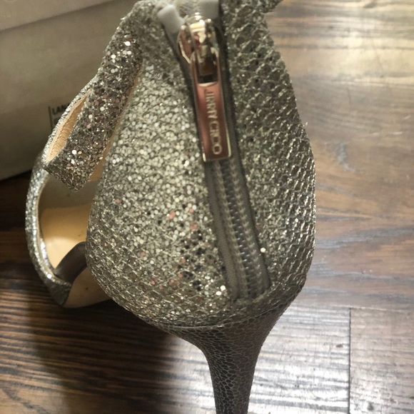 Gorgeous Jimmy Choo T Strap Lana Glitter 100 - Picture 2 of 6